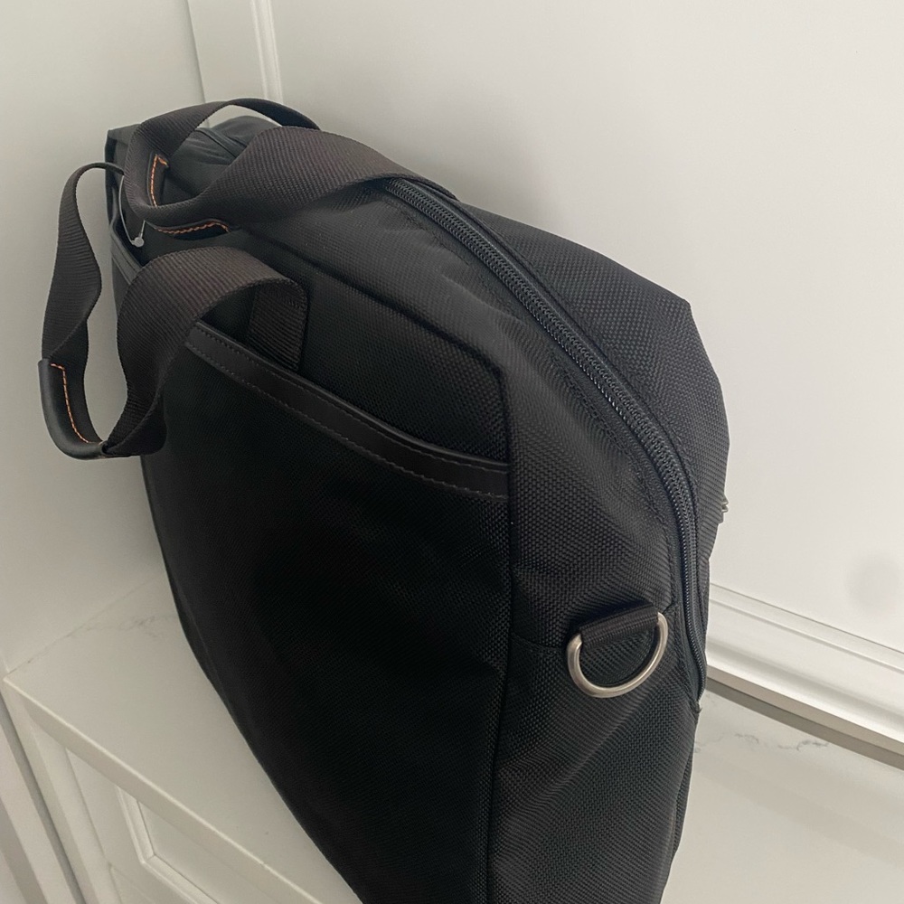 Tumi NWOT Alpha Black/Brown Ballistic Nylon Briefcase - Picture 4 of 12